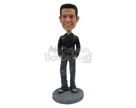 Custom Bobblehead Handsome Guy In Stunning Casual Attire With A Big Smile - Leisure & Casual Casual Males Personalized Bobblehead & Cake Topper Custom Bobblehead Handsome Guy In Stunning Casual Attire With A Big Smile - Leisure & Casual Casual Males Personalized Bobblehead & Cake Topper